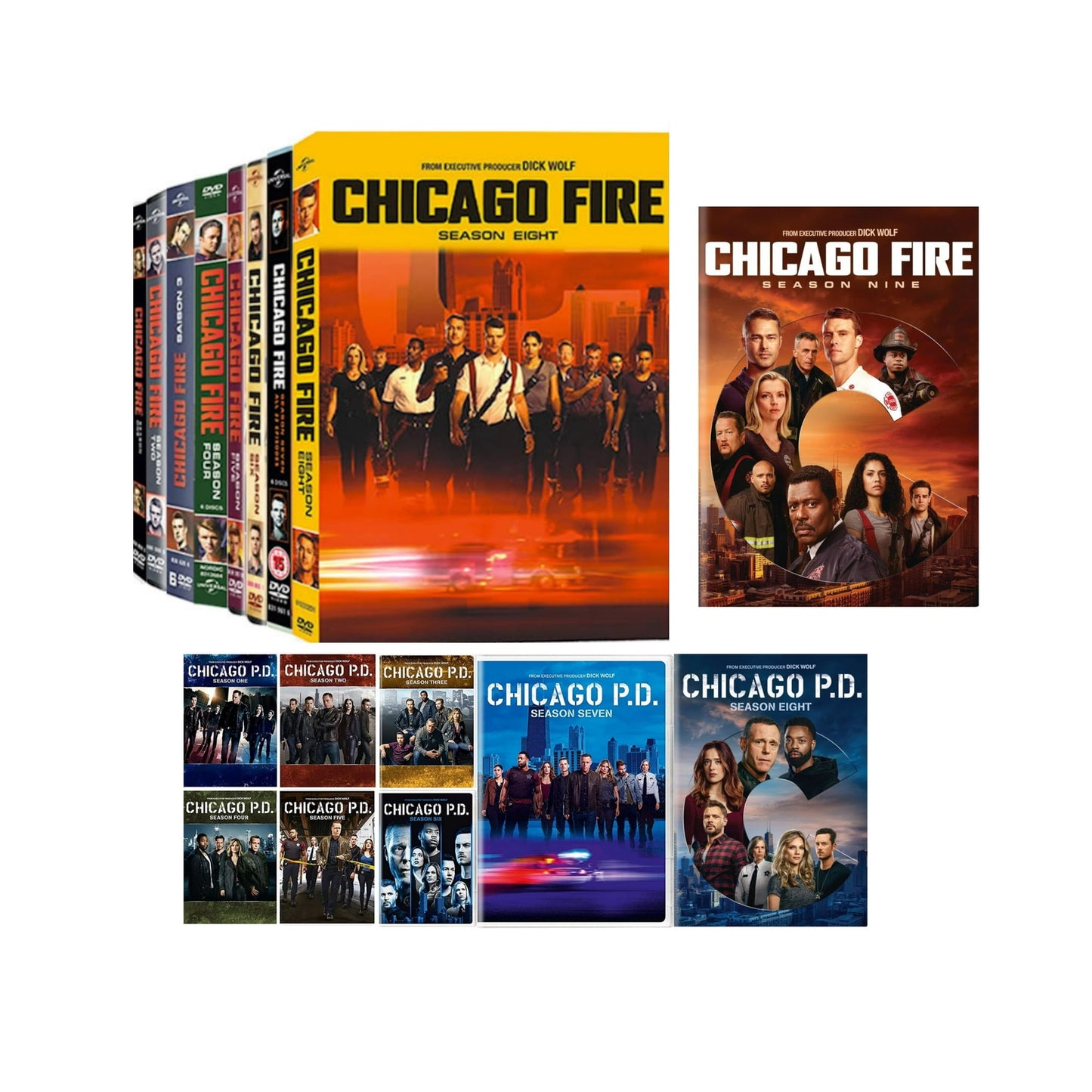 Chicago Collection: Chicago Fire: The Complete Series Seasons 1-9 and Chicago PD 1-8 DVD