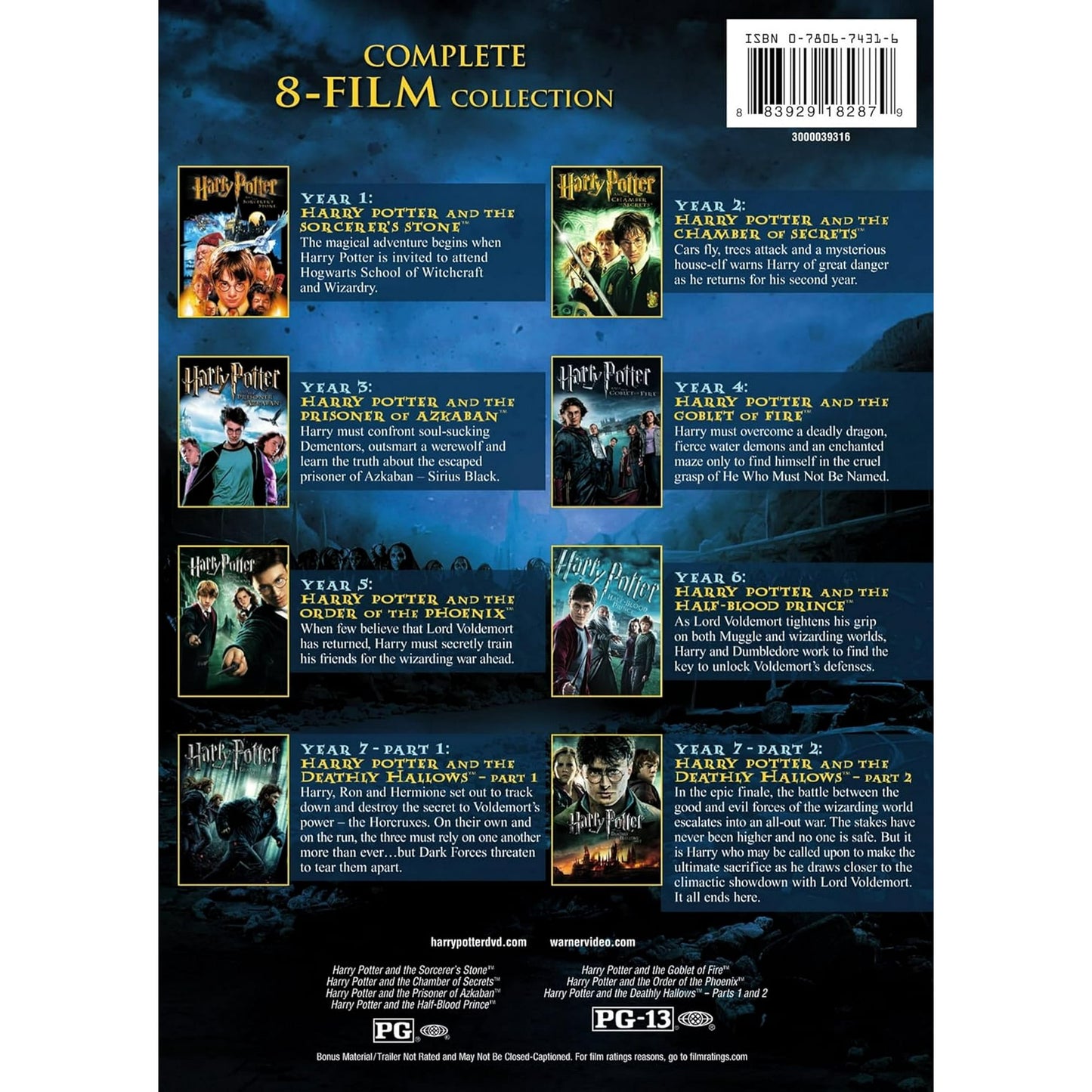 Harry Potter: The Complete 8-Film Collection (DVD),Action & Adventure