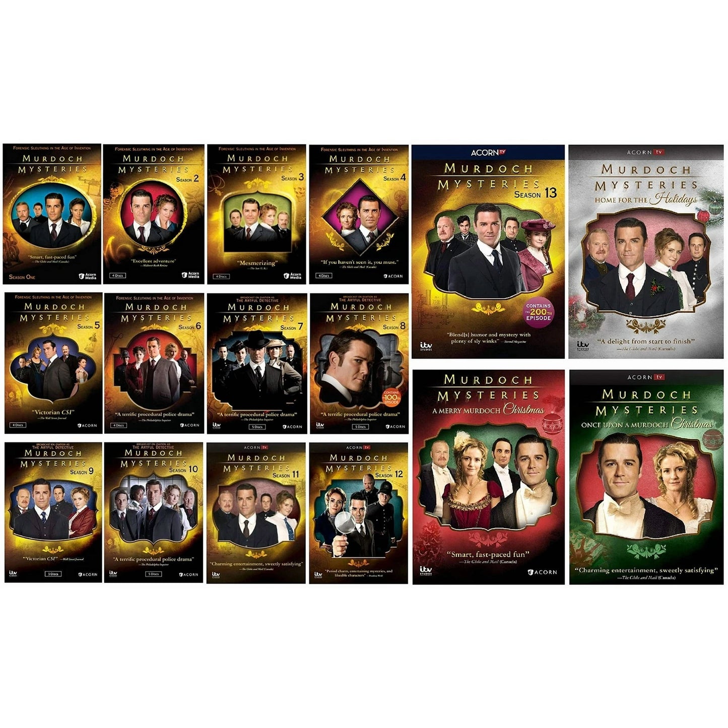 Murdoch Mysteries Season 1-16 + 3 Films [DVD][76 Discs, Period Crime Drama,Mystery]