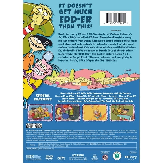 Ed, Edd n Eddy: The Complete Series [10 - Disc DVD Collection] (Animation, Comedy, Family, Compatible with All Region DVD Players)